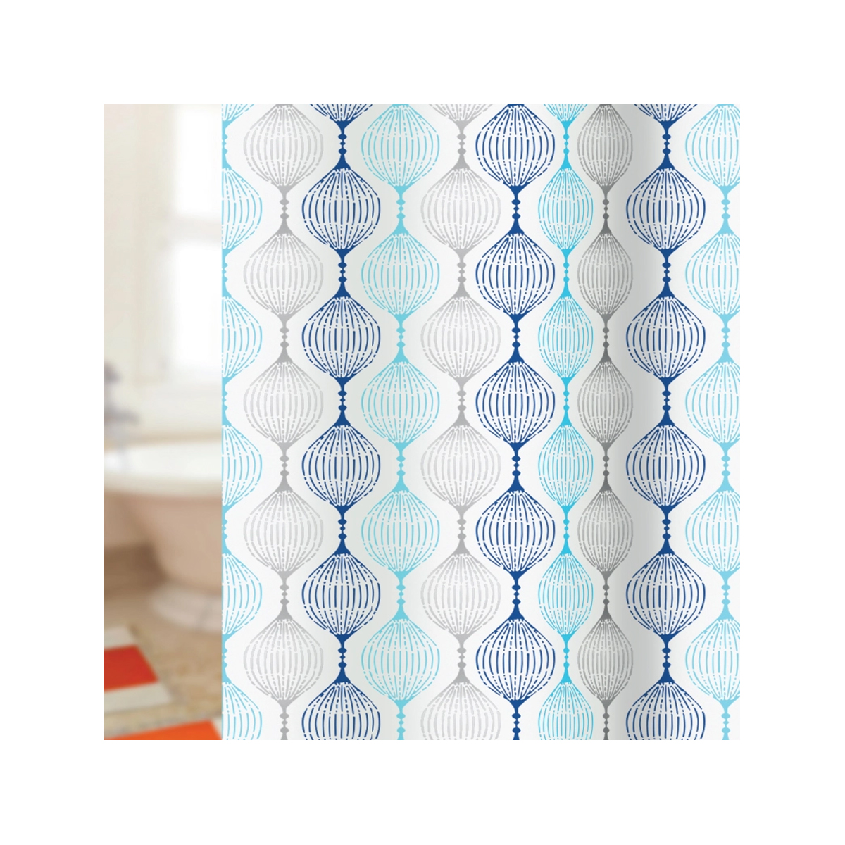 WSP ม่านห้องน้ำพลาสติก รุ่น PEVA แกะลาย 180x180 SCP-1 /C4077