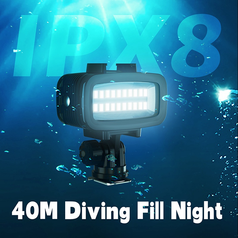 ไฟลงน้ำลึกได้ 700 Lumen 40m Underwater Waterproof Diving LED Fill Light for GoPro / SJCAM / Xiaomi / Insta360 / DJI