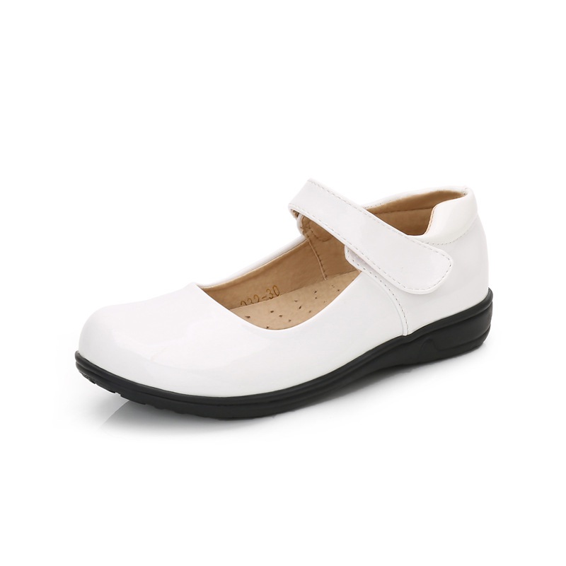 Shoe1508- พร้อมส่งจากไทย รองเท้าคัชชูเด็กเล็ก-เด็กโต รองเท้าคัชชูเด็กหญิง สวยเรียบหรูดูดี สีขาวเงาเล็กน้อย ใส่สบาย ได้ทุกโอกาส (ความยาววัดจากพื้นภายใน ให้ใช้ความยาวเท้า +0.5 cm.แล้วแลือก)