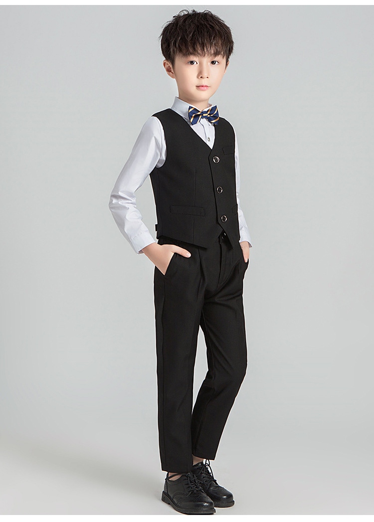 Bset0107- ชุดออกงานเด็กชาย เนื้อผ้าสวยใส่สบาย เสื้อสูท+เสื้อกั๊ก+กางกาง+โบว์หูกระต่าย ติดซับในใส่สบาย ชุดสูทเด็กชายทรงสวย ขนาดชุด +ดูเพิ่ม ในรายละเอียด