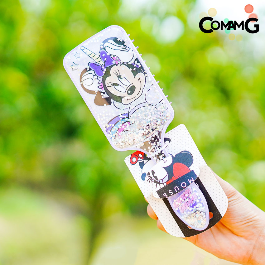 หวีแปรงผม แปรงผม นวดศรีษะ ลายเอลซ่า มินนี่ มีกลิตเตอร์ พร้อมส่ง