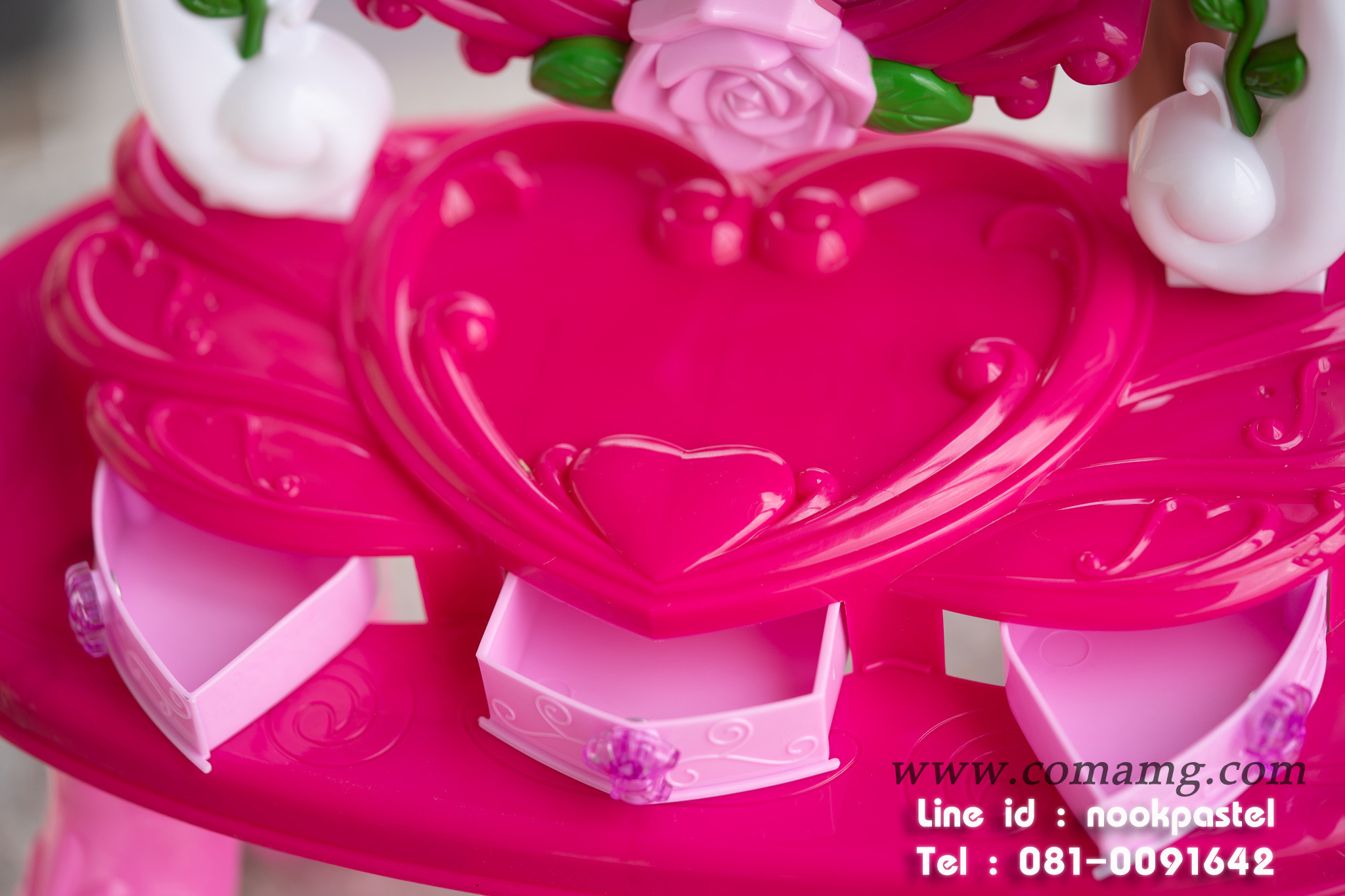 โต๊ะแต่งตัว สีชมพู (มีไฟ+มีเสียง)