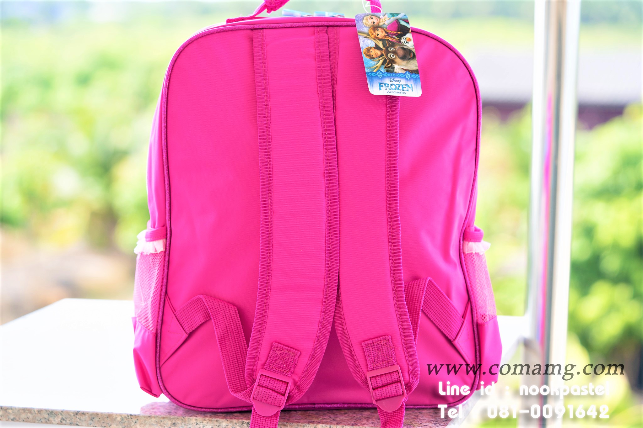 กระเป๋าเป้สะพายหลังเอลซ่าอันนา (Frozen) สีชมพูกลิตเตอร์ ลิขสิทธิ์แท้ 14นิ้ว