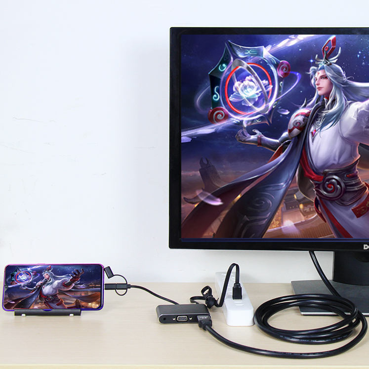 ตัวแปลงสัญญาณ OTN-7585B (มี 3 หัว Type-c / Lightning / Micro USB to HDMI VGA)