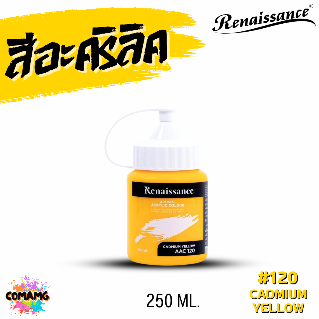 Renaissance สีอะคริลิค Artists acrylic color ขนาด 250-500 ml กันน้ำ สีเพ้นท์ พร้อมส่ง