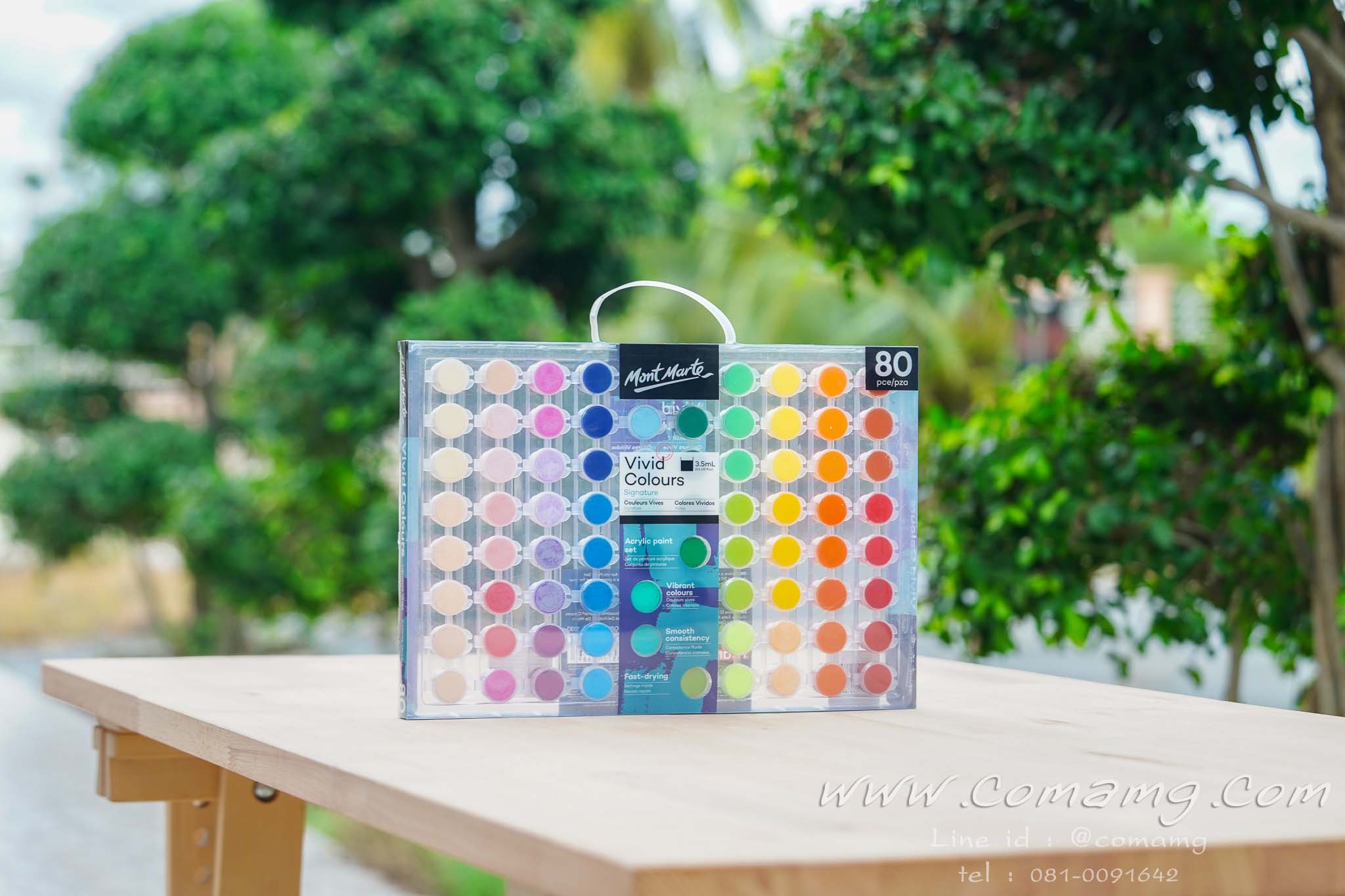MONT MARTE ชุดสีอะคริลิค 80 สี Signature Vivid Colours Acrylic Paint