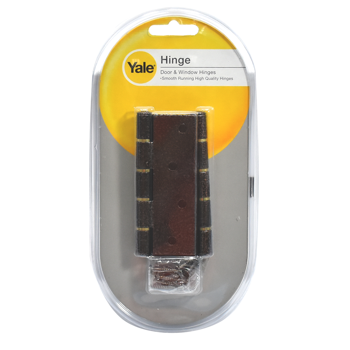 YALE บานพับประตู AE443 ทองแดง รมดำหัวตัด 4แหวน แกนเล็ก11มม. ขนาด4"x3"x2มม.