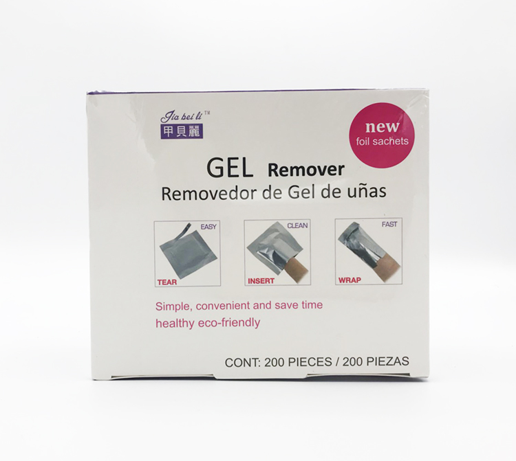 แผ่นถอดเล็บเจล น้ำยาล้างเล็บเจล แบบห่อ Gel Remover (200ชิ้น)