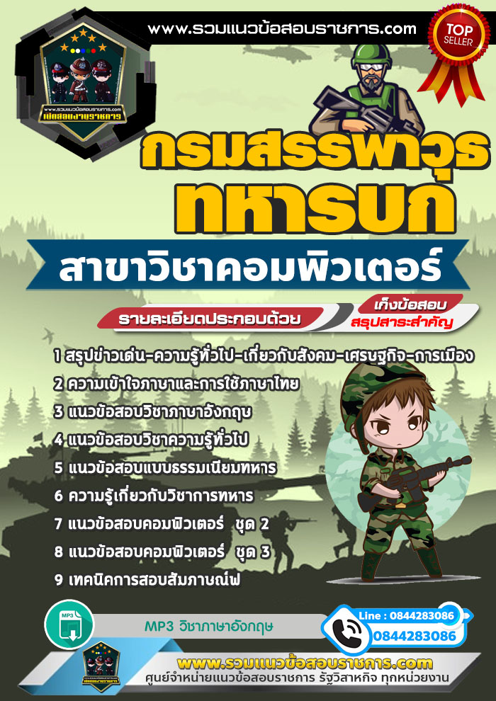 แนวข้อสอบสาขาวิชาคอมพิวเตอร์ กรมสรรพาวุธทหารบก NEW