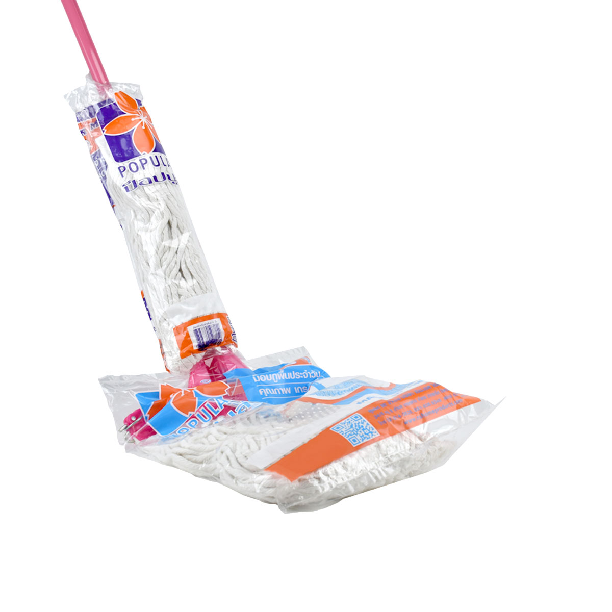 ไม้ถูพื้น ม็อบล็อค 12" ผ้าขาว(แถมผ้า) [POP-38W-F]
