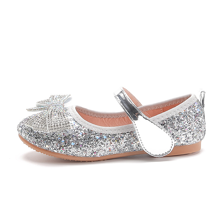 Shoe1504- รองเท้าคัชชูเด็กเล็ก-เด็กโต รองเท้าคัชชูเด็กหญิง แต่งโบว์หน้าสวยหรู ไม่มีส้น ใส่สบาย (ความยาววัดจากพื้นภายใน ให้ใช้ความยาวเท้า +0.5 cm.แล้วแลือก)