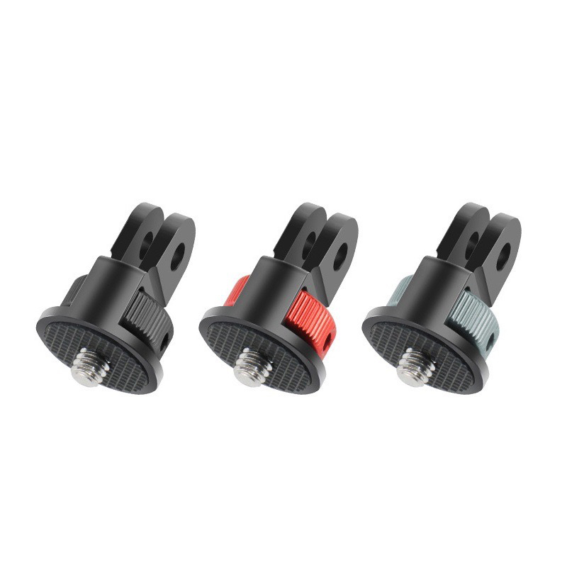 1/4 นิ้ว 360 องศา Black Red อะแดปเตอร์ขาตั้งกล้องอลูมิเนียม for GoPro / SJCAM / Xiaomi / Insta360 / action camera