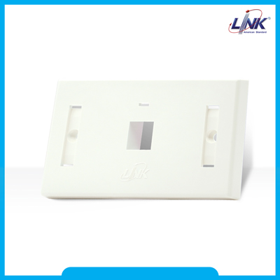 US-2001AWH : FACE PLATE 1 PORT With Icon & Label ID (สีขาว)