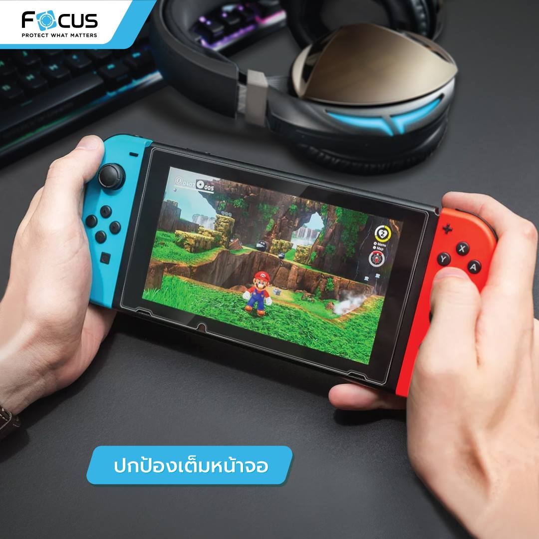 ฟิล์มNintendo Switch กันรอยหน้าจอ แบบใสและแบบด้าน ยี่ห้อFocus Nintendo Switch 6.2นิ้ว และOLED