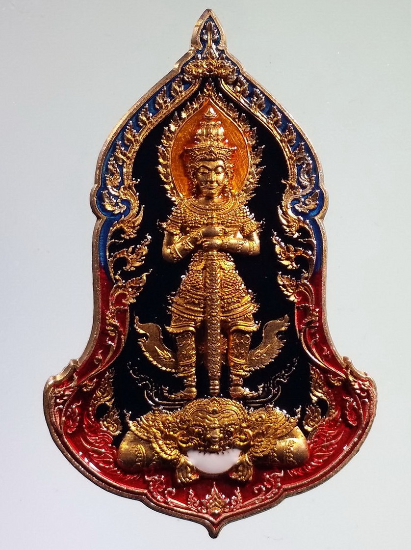 รหัสสินค้า พระมีกล่อง 2190 เหรียญท้าวเวสสุวรรณ หน้าเทวดา รุ่นเศรษฐีรวยทันใจ ๒ หลวงพ่อพัฒน์ วัดห้วยด้วน อำเภอหนองบัว จังหวัดนครสวรรค์ เนื้อทองแดงลงยา จัดสร้าง 150 เหรียญ หมายเลข ๔๒ โค๊ตเลเซอร์