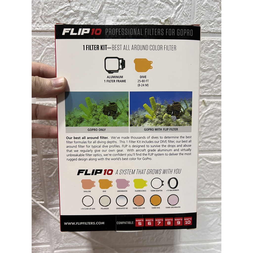 GoPro 11 / 10 / 9 Protective Housing + Backscatter Flip10 Dive Filter (25-80 feet)(8-24 M) + Floating Hand Grip