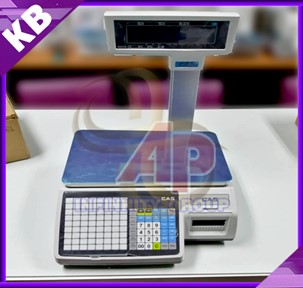 เครื่องชั่งคำนวณราคาดิจิตอลและพิมพ์สติ๊กเกอร์บาร์โค้ด พิกัด 15kg ความละเอียด 5g ตาชั่ง15กิโล ยี่ห้อ CAS รุ่น CL5200P แบบมีคอเสา