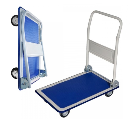 รถเข็นของ 4 ล้อ พับได้ พื้นเหล็ก รับน้ำหนัก 150kg ขอบยางกันกระแทกรอบคัน 360 องศา รถเข็น รถเข็นพับได้ Truck HomeHuk