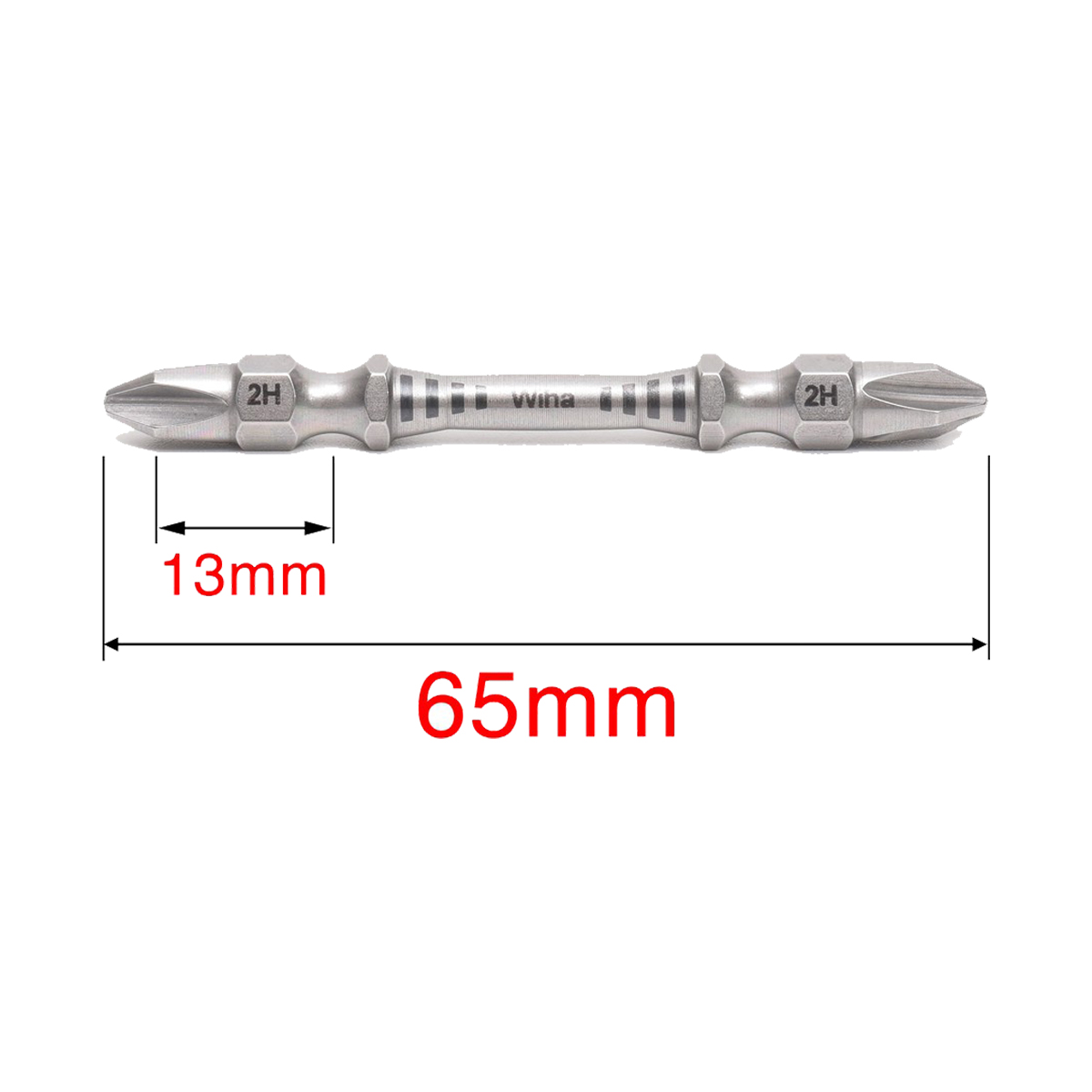 WIHA ดอกไขควงเยอรมัน 2 หัว 2H*65 (2ดอก/แพค)