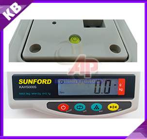 เครื่องชั่งตั้งโต๊ะ เครื่องชั่งดิจิตอล เครื่องชั่งน้ำหนัก เครื่องชั่งในครัวเรือน พิกัด 5kg ค่าะเอียด 0.1g ยี่ห้อ SUNFORD รุ่น KAH5000S พิกัด 5kg/0.1g