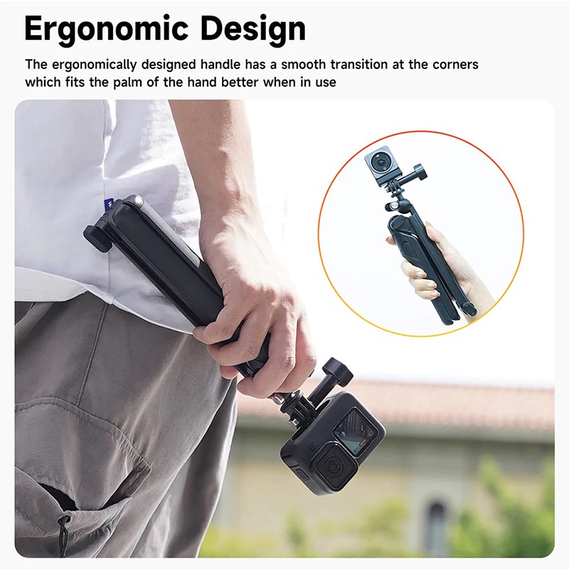 Telesin 3 Way 2.0 Multifunctional Foldable Tripod Selfie Stick Mount for GoPro / Insta360 / DJI / SJCAM / Xiaomi / Actio