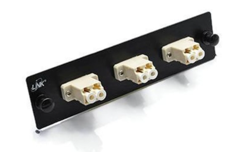 UF-2122 3 Fiber Optic 3 LC Duplex Snap-In Adapter Plate (MM.)