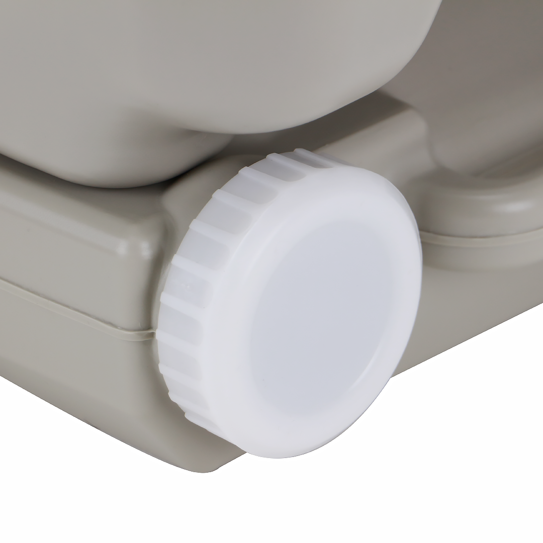 สุขาเคลื่อนที่ รุ่น P.4 ฝารองนั่งแบบวงกลม ความจุน้ำสะอาด 10 ลิตร ความจุของเสีย 10 ลิตร ฟรีสายฉีดชำระ