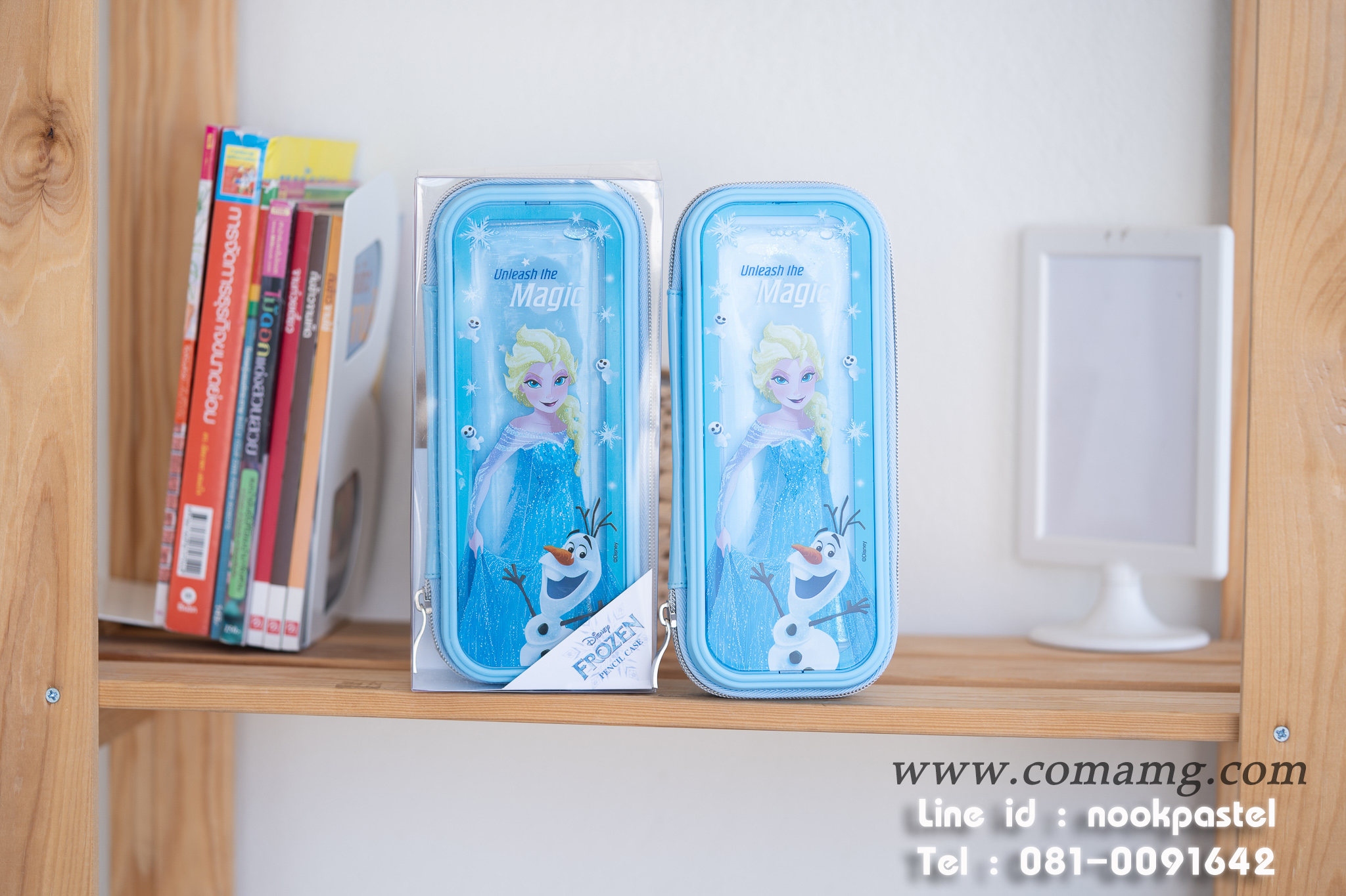 กล่องดินสอเอลซ่ากลิตเตอร์ รุ่นน้ำไหล สีฟ้า ลิขสิทธิ์แท้