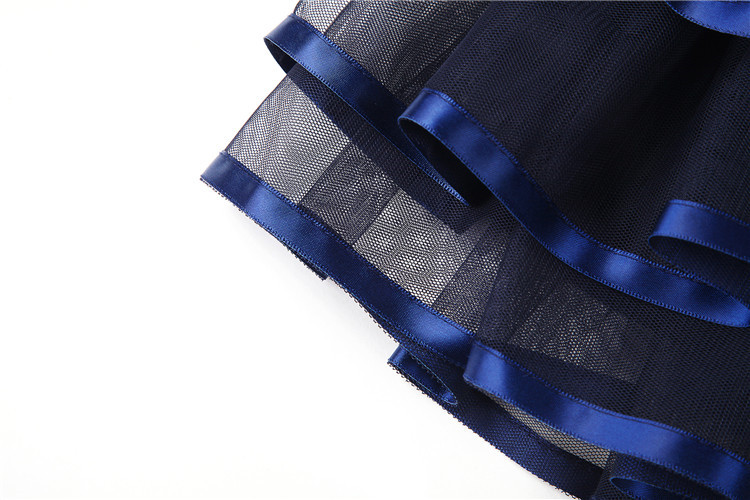 PSk1012 กระโปรงสีกรมท่า ฟูหลายชั้น พลิ้ว สีสวยเหมือนแบบ