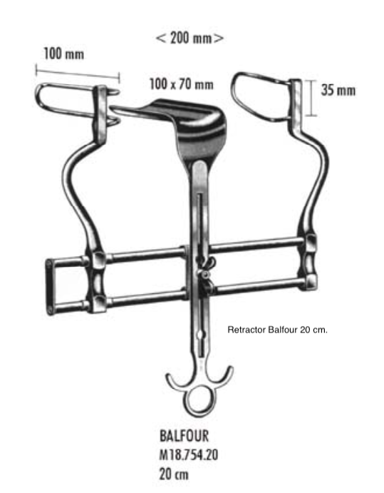 Retractor Balfour 20 cm.
