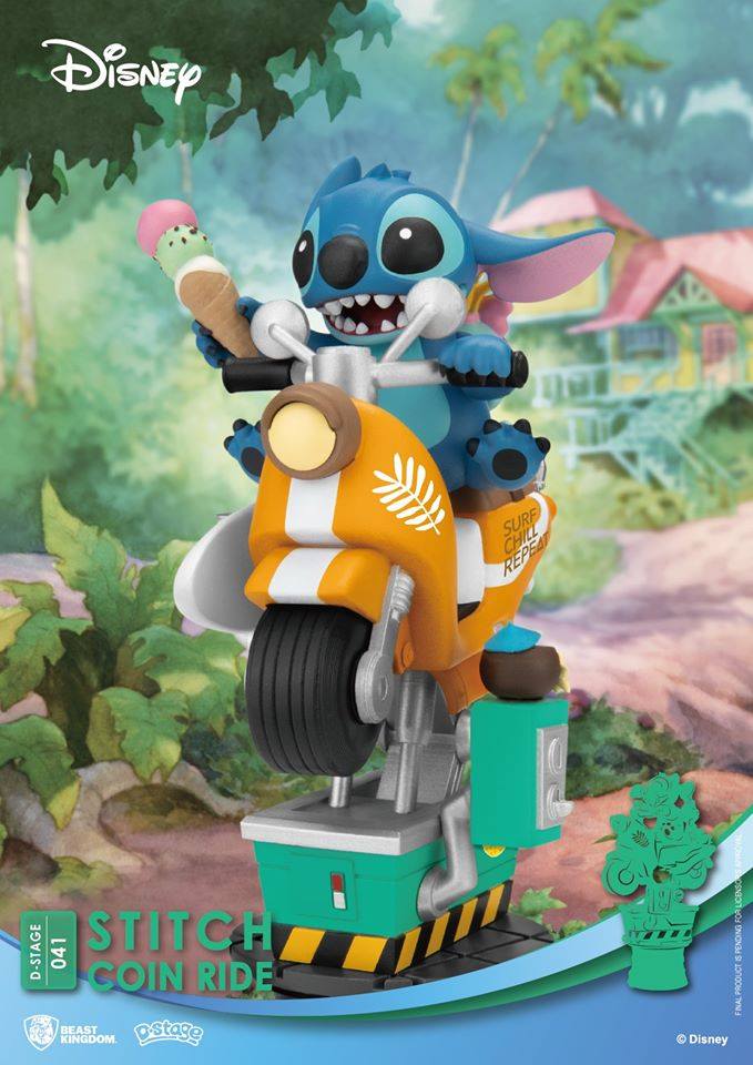 เปิดรับPreorder มีค่ามัดจำ 300 บาท Beast Kingdom~Diorama Stage-041-Stitch Coin Ride and stitch (d-stage)