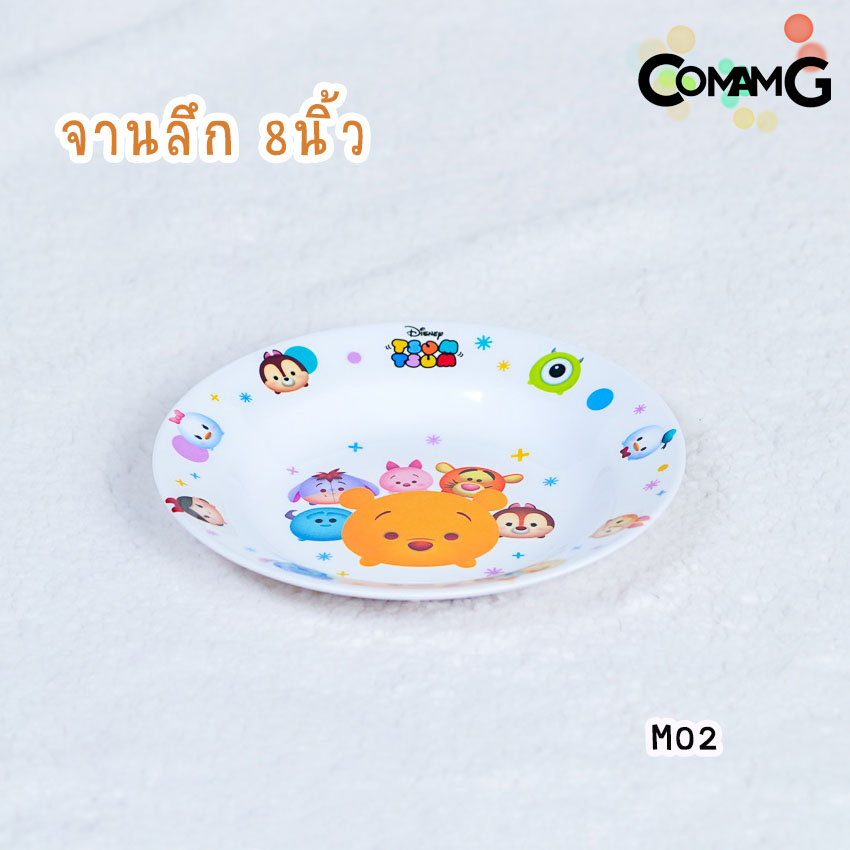 จานชามช้อนเด็ก Disney Tsum Tsum ชุดเซ็ตอุปกรณ์ทานอาหารสำหรับเด็กลายดิสนี่ย์ ซัมซัม ลิขสิทธิ์แท้ ฟลาวเวอร์แวร์(Flower ware) พร้อมส่ง!!!