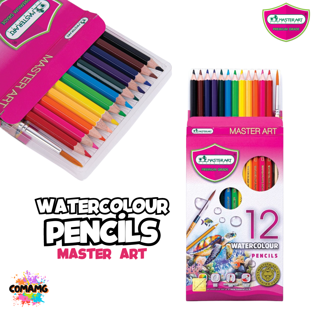 Master Art ดินสอสี สีไม้ระบายน้ำ มาพร้อมพู่กัน มี 12-48 สี พร้อมส่งสีไม้มาสเตอร์อาร์ต