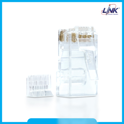 CAT 6 RJ 45 PLUG (ตัวผู้), 2 layer with pre-insert bar บรรจุ 10 หัว/Pkg