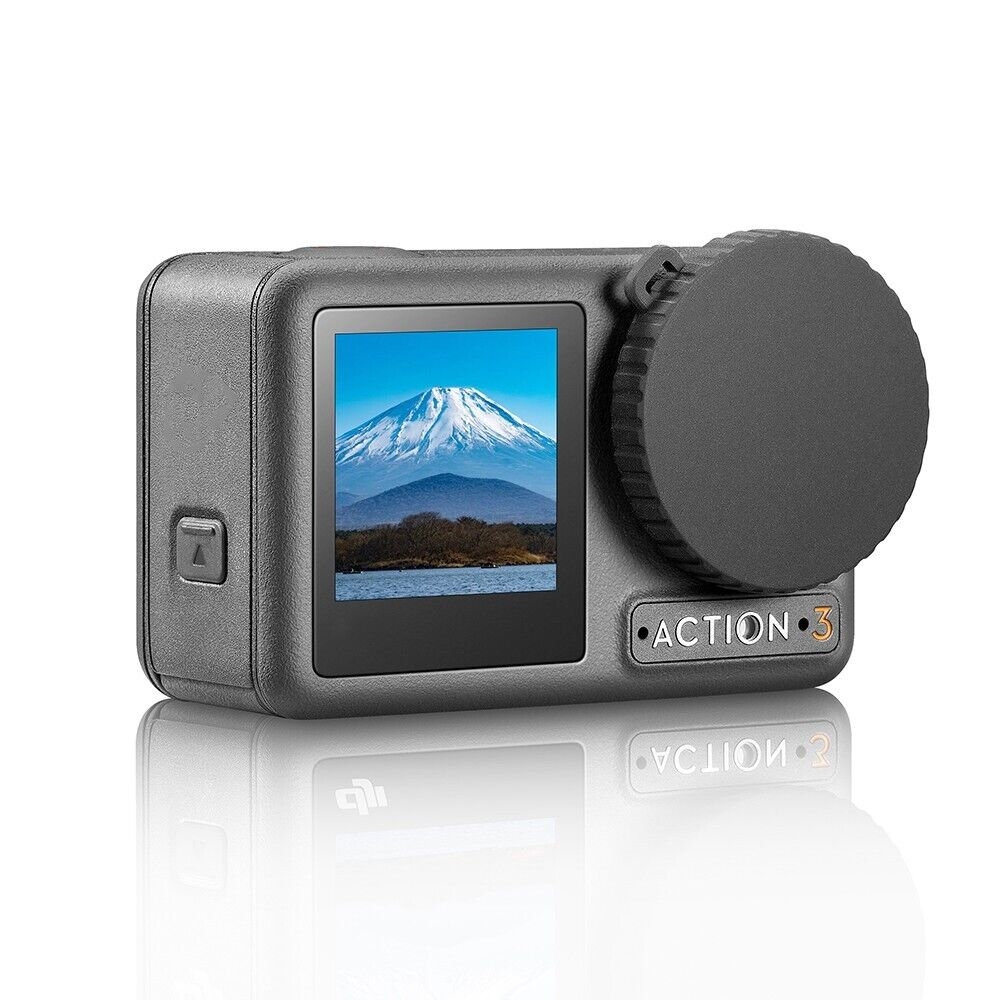 DJI ACTION 3 Len Cap Protective Cover ฝาปิด + Tempered Glass Film ฟิล์มกระจกนิรภัย กันรอย