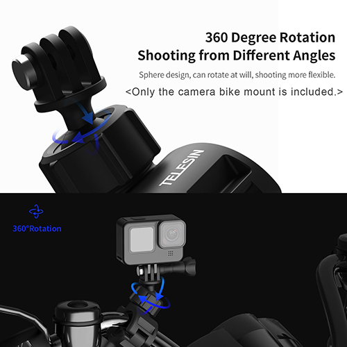 Telesin 360 Degree Rotation Handlebar Mount Bike Bicycle Motorcycle Bracket มอเตอร์ไซต์ จักรยาน GoPro l Action Camera