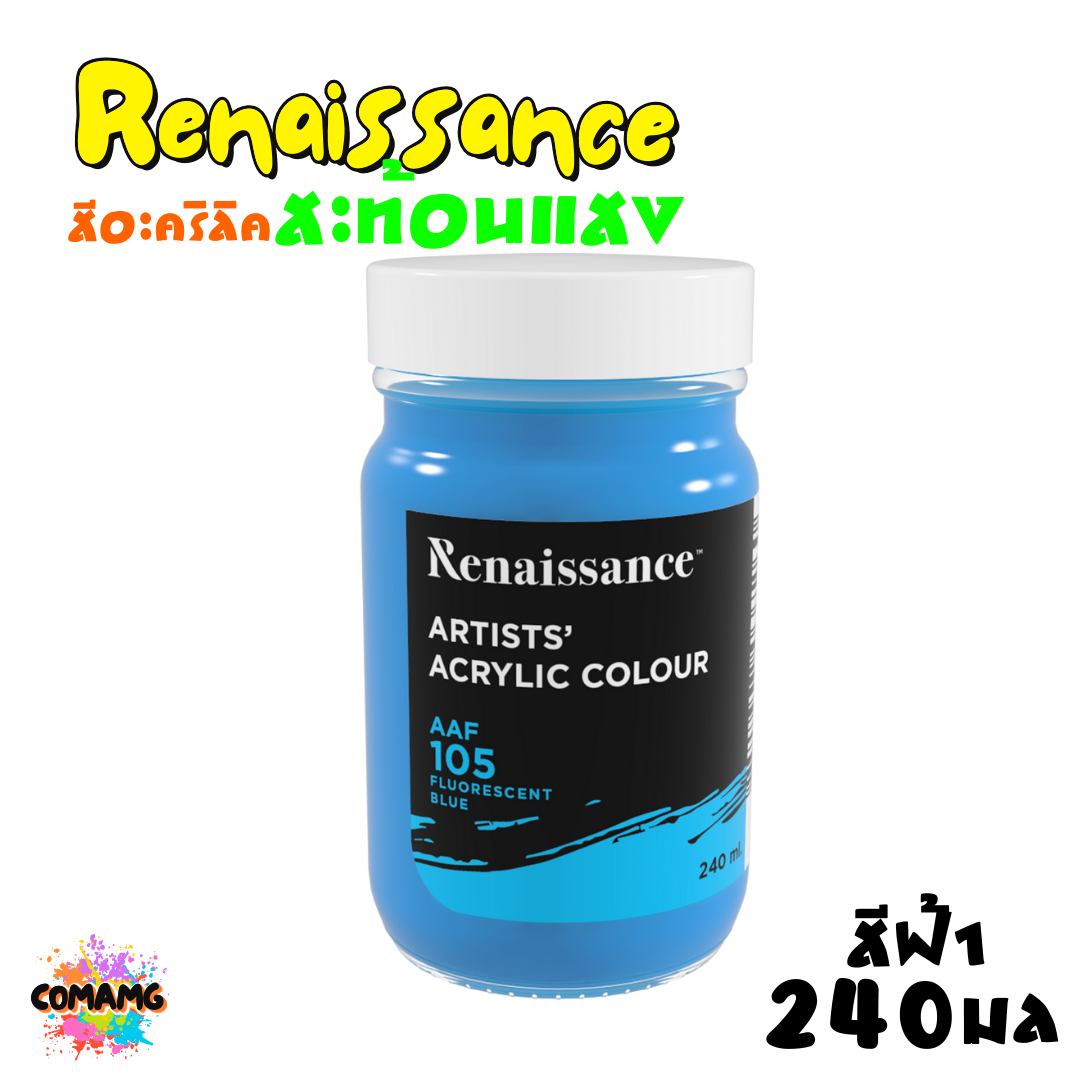 Renaissance สีอะคริลิค สะท้อนแสง ขวดใหญ่ ขนาด 240ml พร้อมส่ง