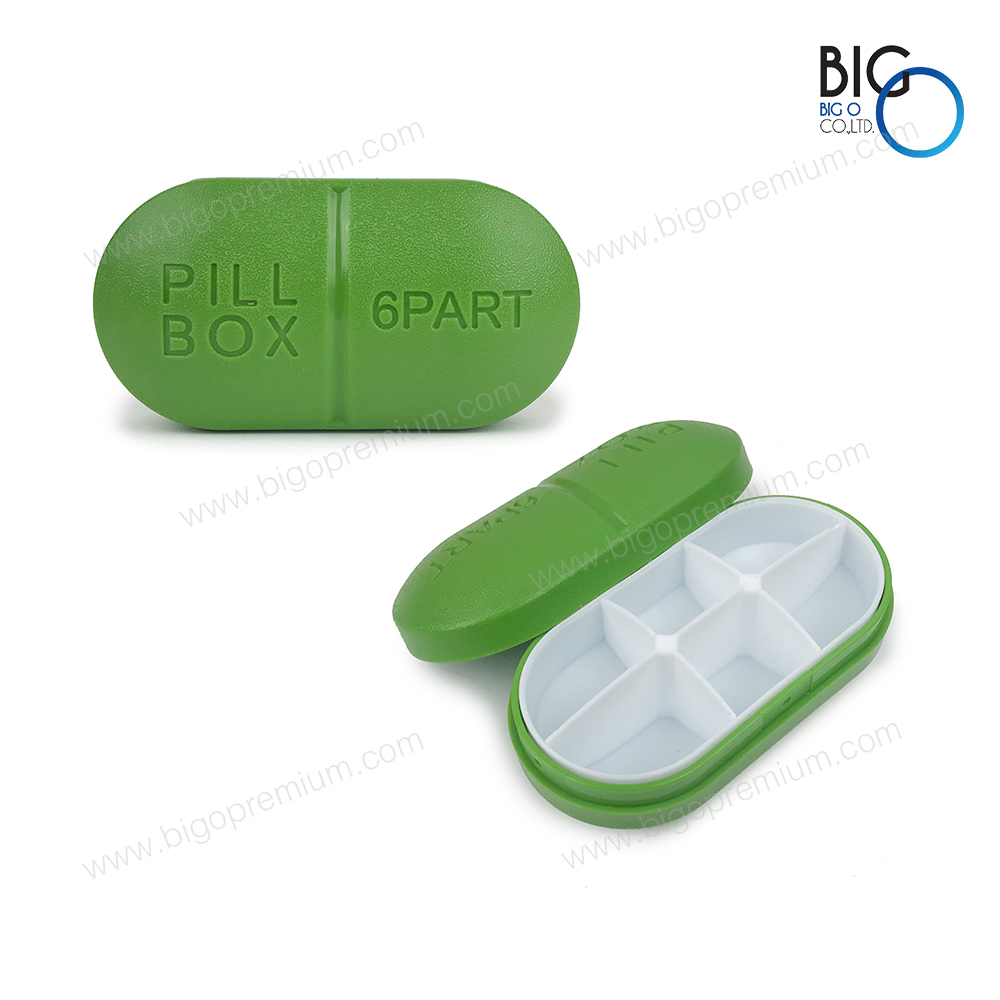 กล่องใส่เม็ดยารูปแคปซูล 6 ช่อง (Pill Box Capsule)