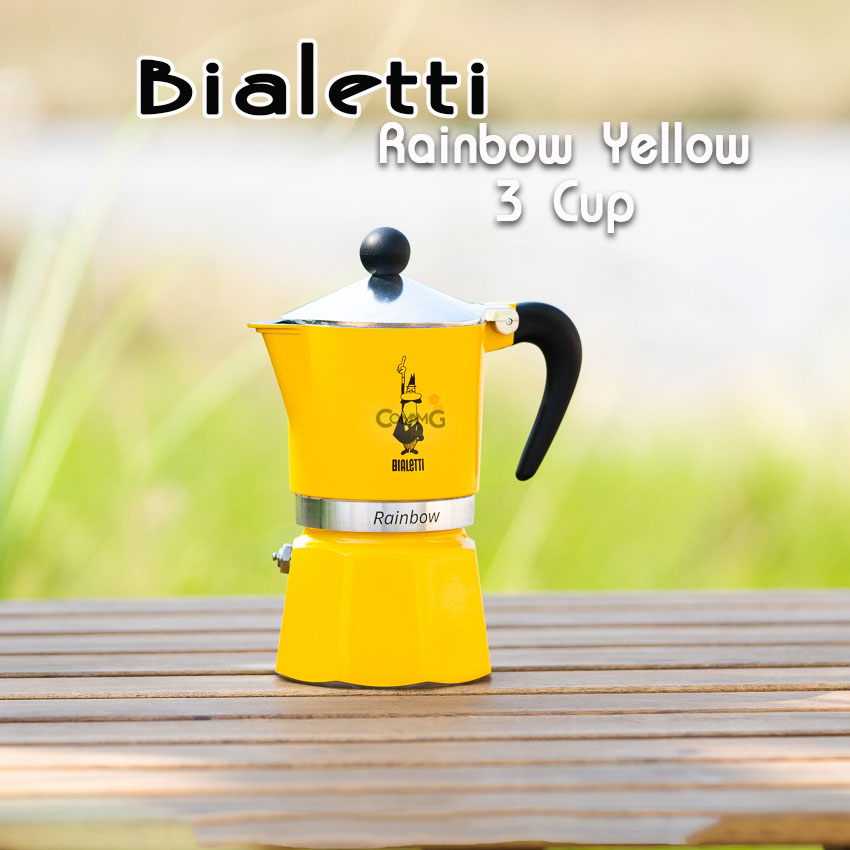 Bialetti หม้อต้มกาแฟ Moka Pot รุ่น Rainbow ขนาด3Cup ของแท้100%