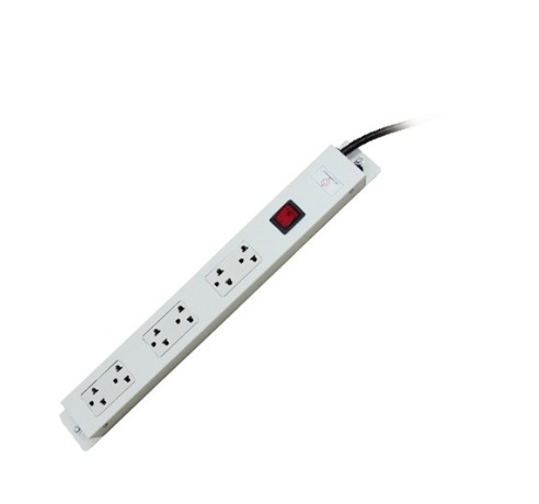 AC Power Distribution 6 TISOutlet w/Cable 3 M. & Surge Protection