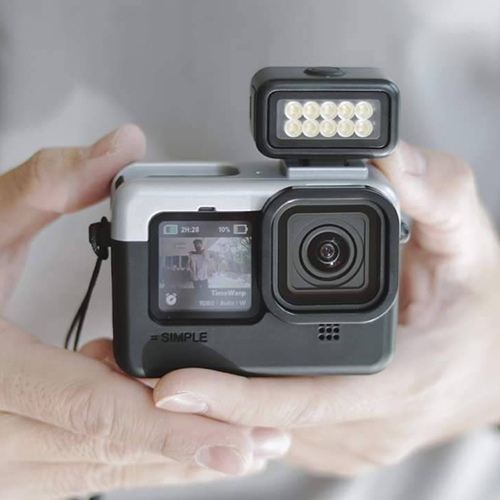 GoPro 11 / 10 / 9 Case 6 in 1 เคสกล้องโกโปร สไตล์เรโทร สำหรับ ถ่าย Vlog หรือท่องเที่ยว สีเงิน