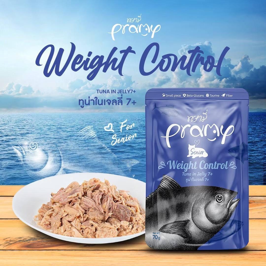 PRAMY พรามี่ อาหารเปียกแมว สูตรใหม่ ขนาด 70 กรัม (โหล 12 ซอง)