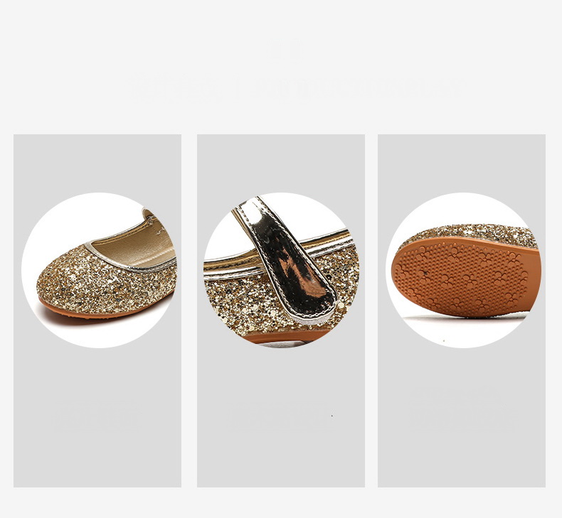 Shoe1506- รองเท้าคัชชูเด็กเล็ก รองเท้าคัชชูเด็กโต ติดโบว์ที่ส้นเท้า ไม่มีส้น กลิตเตอร์ติดแน่น ใส่สบาย (ความยาววัดจากพื้นภายใน ให้ใช้ความยาวเท้า +0.5 cm.แล้วแลือก)