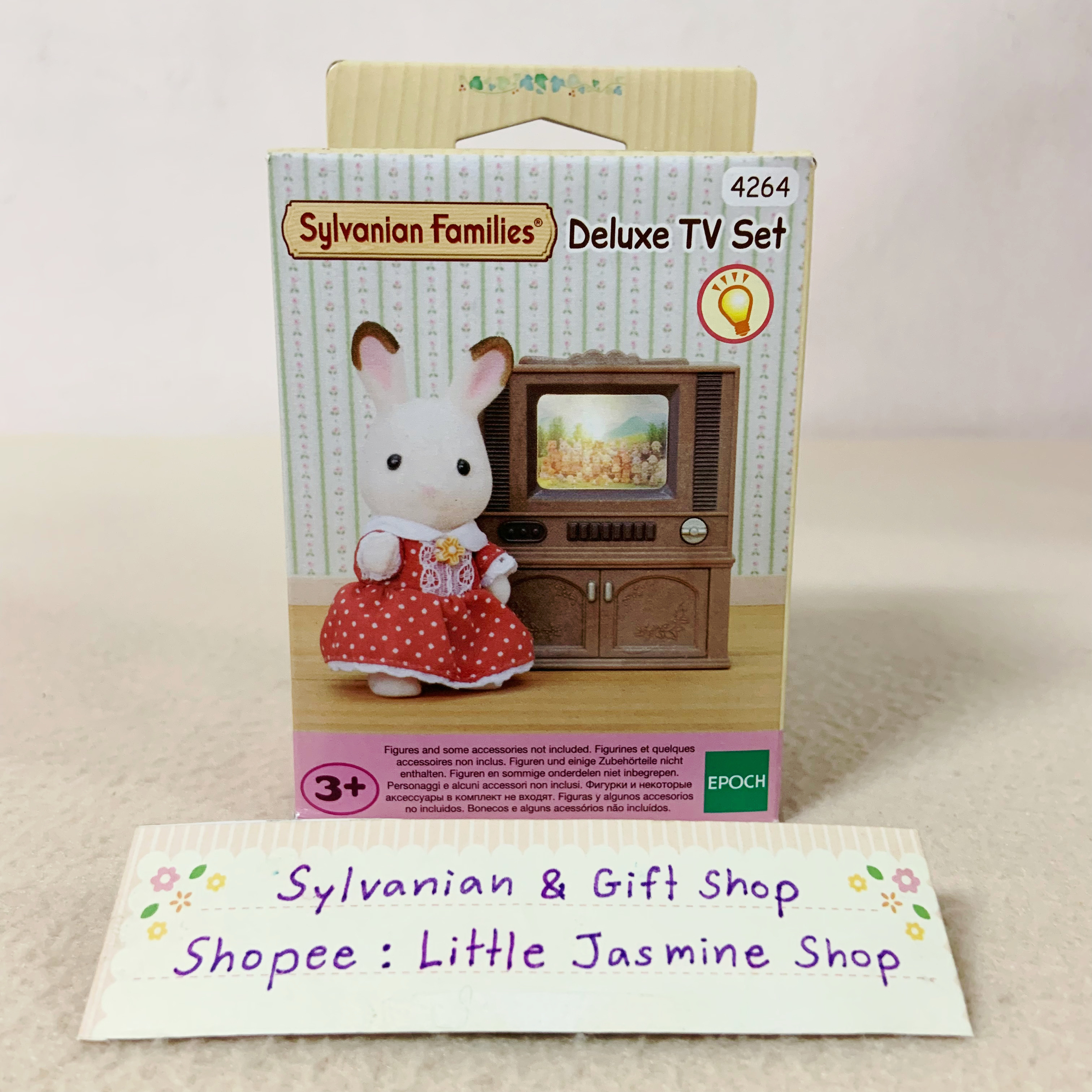 ทีวีสีสวยคลาสสิก เปิดปิดได้จริง มาพร้อมจอ 4 ภาพ ซิลวาเนียนแท้ Deluxe TV Set : Sylvanian Families