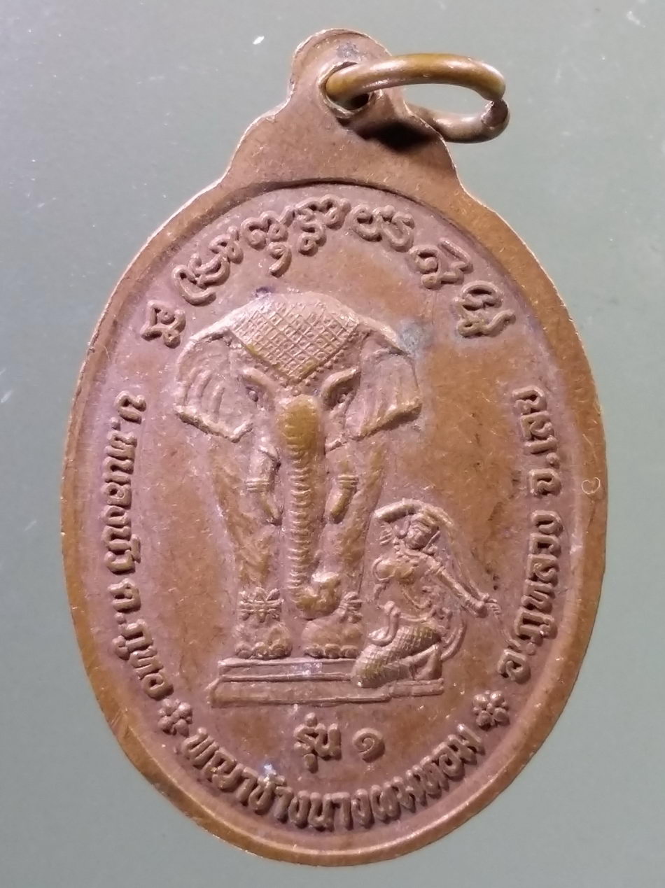 Antig Pim 453 เหรียญพระพุทธศรีมหาโพธิ์ พระนาคปรก หลังพญาช้างนางผมหอม วัดโนนสว่าง บ้านหนองบัว ตำบลภูหอ อำเภอภูหลวง จังหวัดเลย
