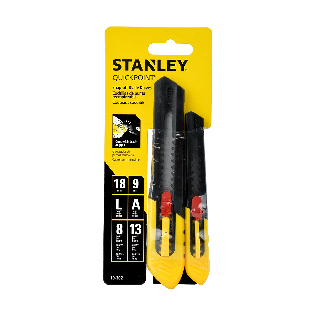 STANLEY คัตเตอร์ QUICK POINT PACK 9 mm.+ 18mm [10-202]