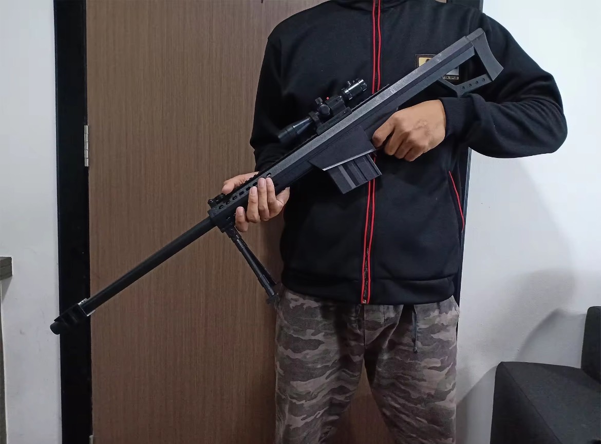 ปืนอัดลม ปืนสไนเปอร์อัดลม สีดำ ยิงแรง ลำกล้องติดเลเซอร์ บอดี้พลาสติกแข็ง ขนาดใหญ่ รุ่น MT.988