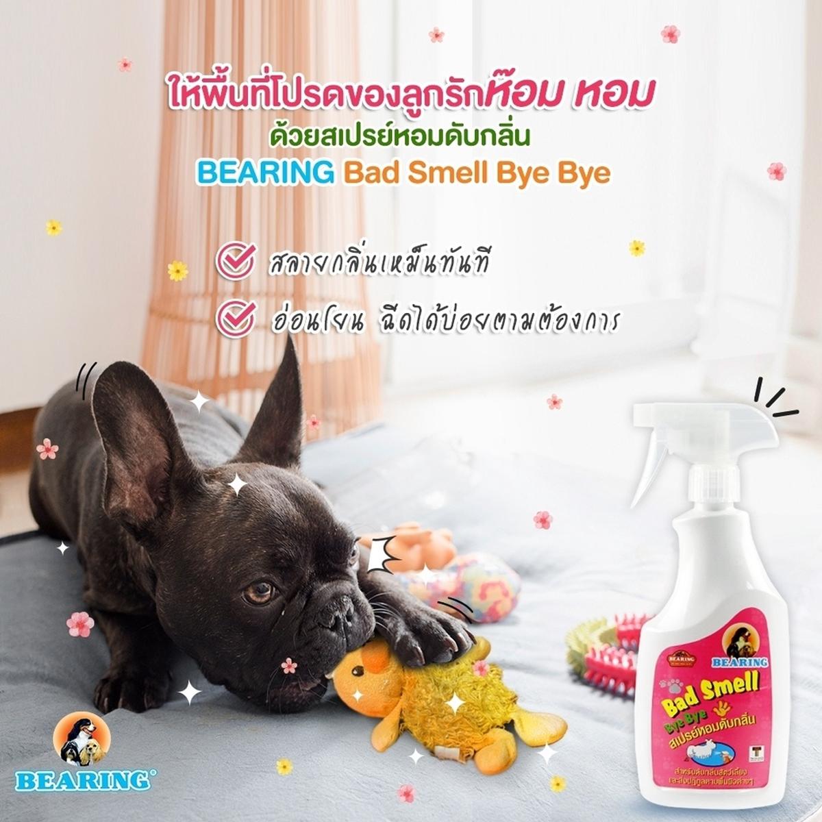 BEARING Bad Smell Bye Bye Spray แบร์ริ่ง แบดสเมล บ้ายบาย สเปรย์หอมดับกลิ่นสัตว์เลี้ยง ขนาด 600 ML