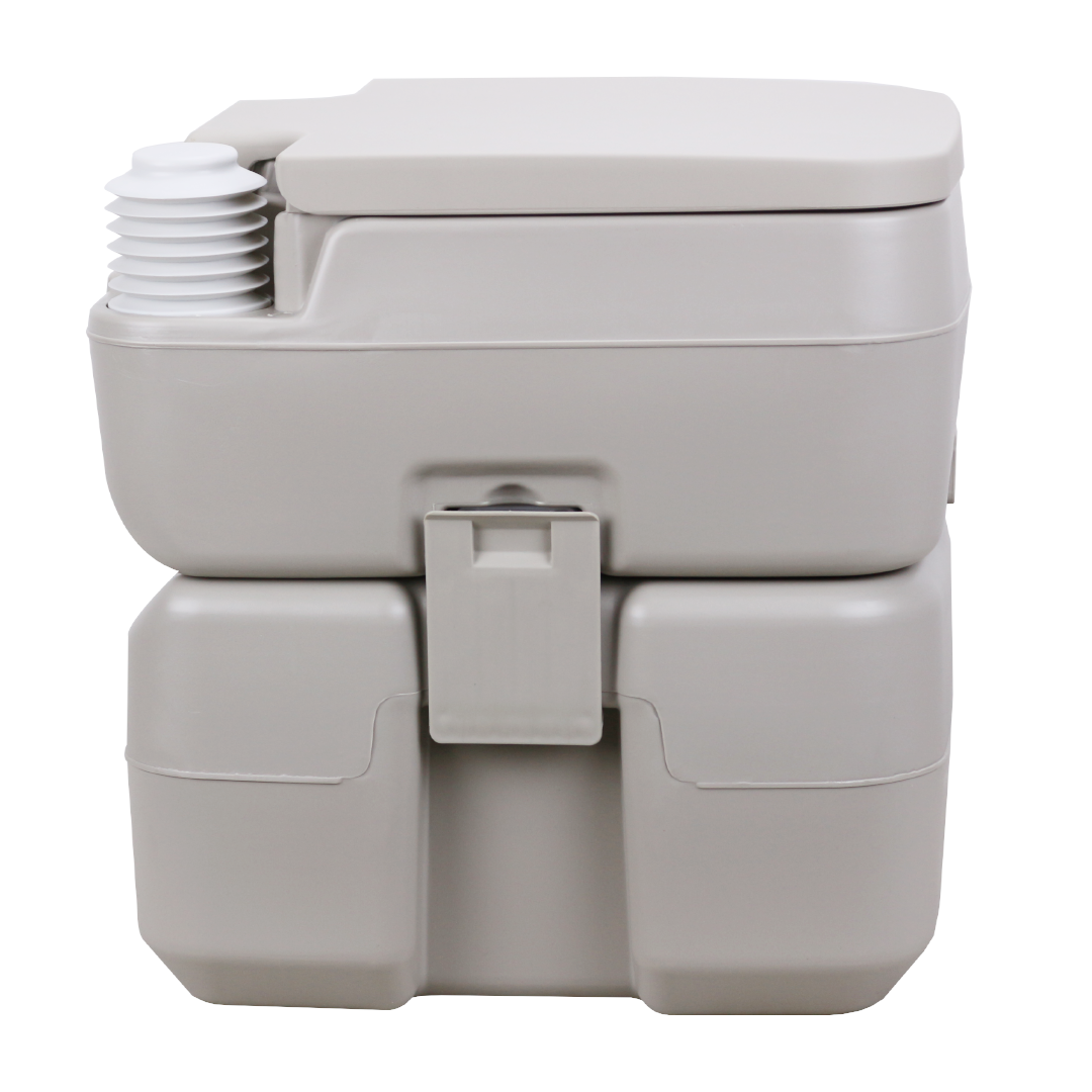 สุขาเคลื่อนที่ รุ่น P.3 รุ่นประหยัด ฝารองนั่งแบบวงกลม ความจุน้ำสะอาด 10 ลิตร ความจุของเสีย 20 ลิตร ฟรีสายฉีดชำระ