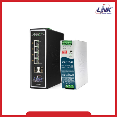 PS-2080 : 4 - Port Industrial Gigabit PoE Switch (DC120W) 4 GE(PoE) + 2 SFP (GE)